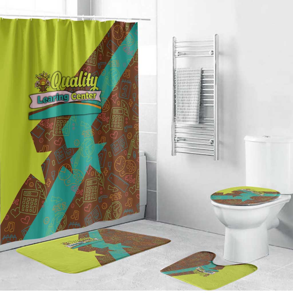 Quality Learning Center Bathroom Set with School Supply Doodle Pattern