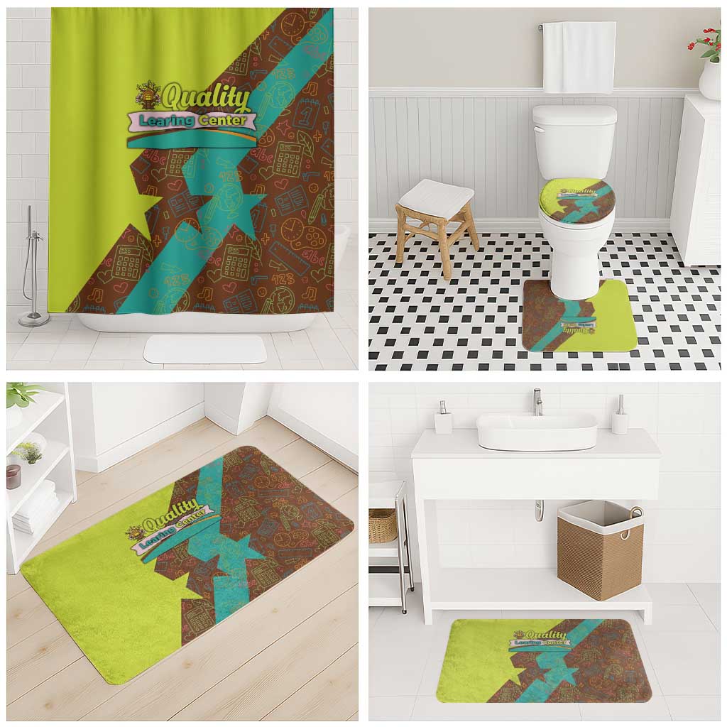 Quality Learning Center Bathroom Set with School Supply Doodle Pattern