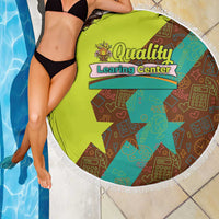 Quality Learning Center Beach Blanket with School Supply Doodle Pattern