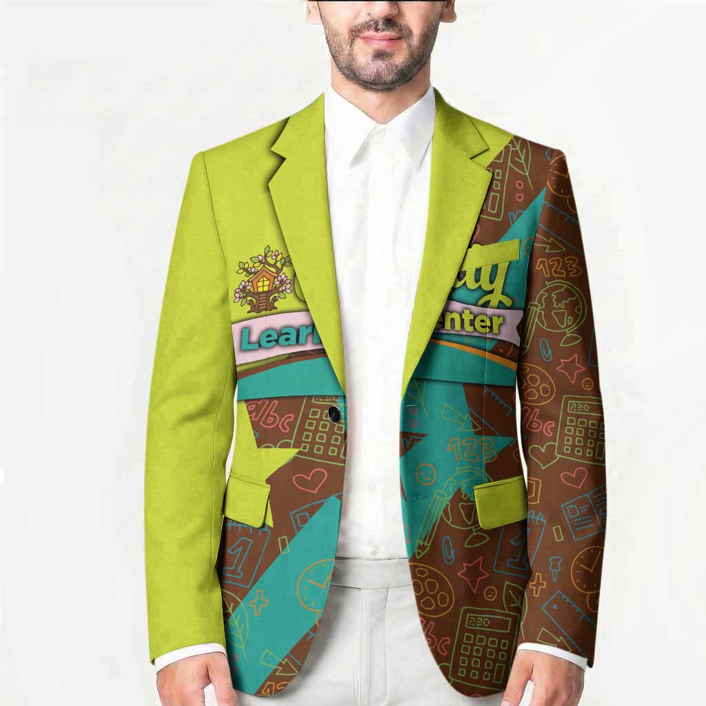 Quality Learning Center Blazer with School Supply Doodle Pattern