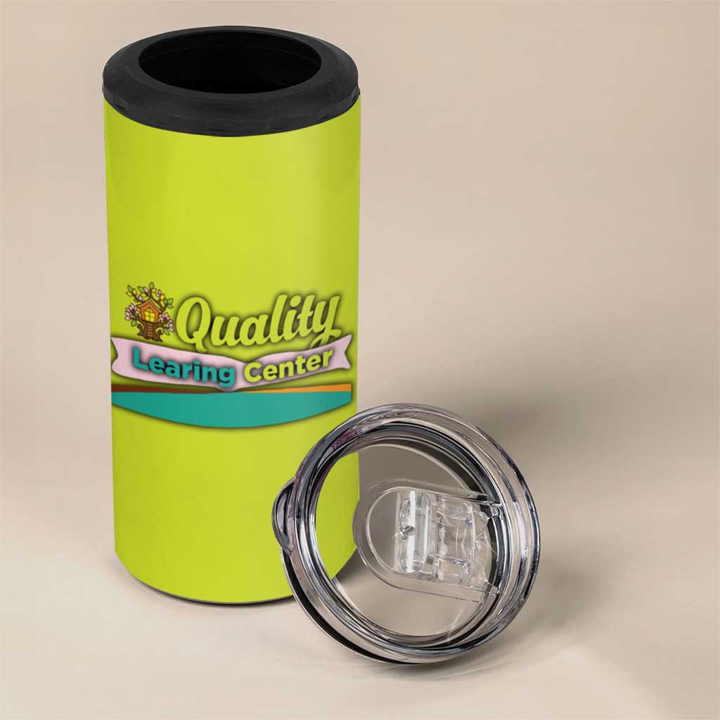 Quality Learning Center 4 in 1 Can Cooler Tumbler with School Supply Doodle Pattern
