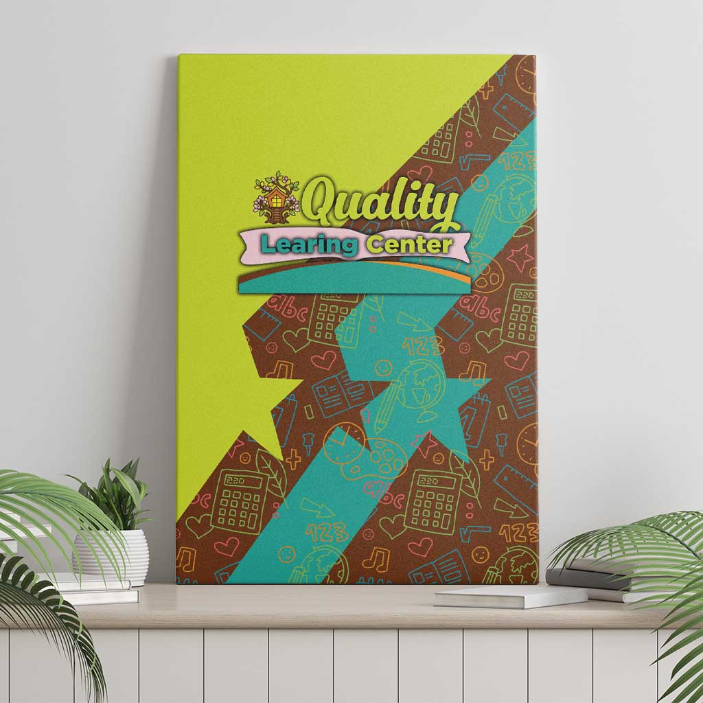 Quality Learning Center Canvas Wall Art with School Supply Doodle Pattern