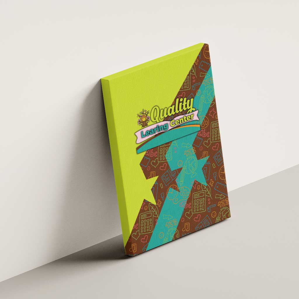 Quality Learning Center Canvas Wall Art with School Supply Doodle Pattern