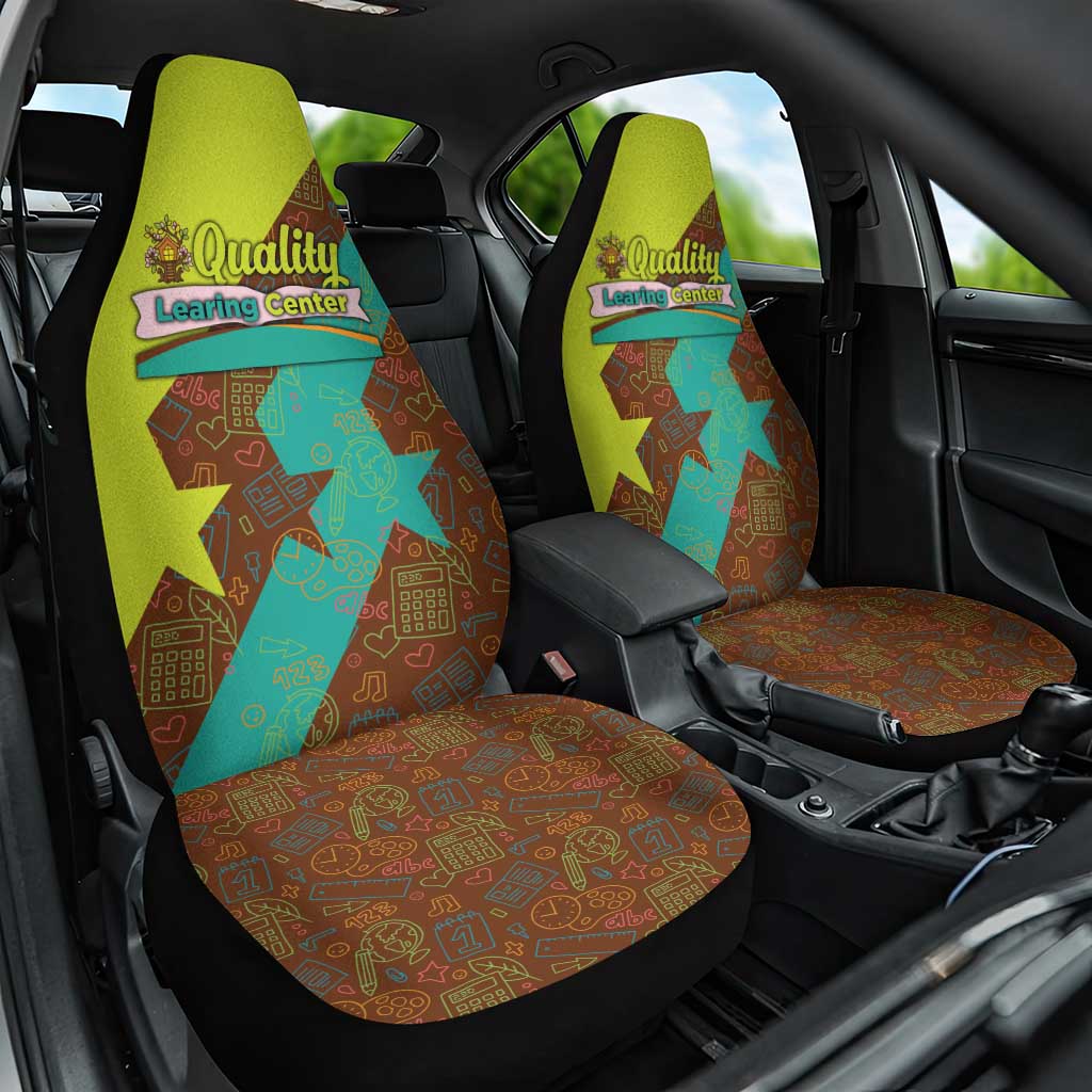 Quality Learning Center Car Seat Cover with School Supply Doodle Pattern