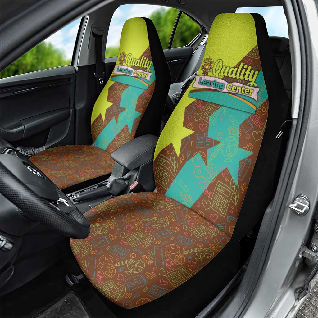 Quality Learning Center Car Seat Cover with School Supply Doodle Pattern