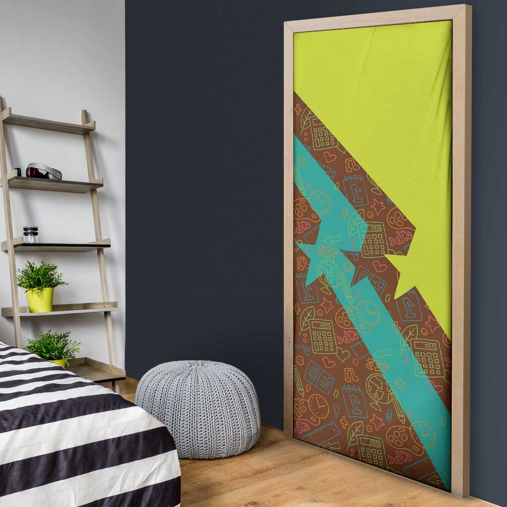 Quality Learning Center Door Cover with School Supply Doodle Pattern