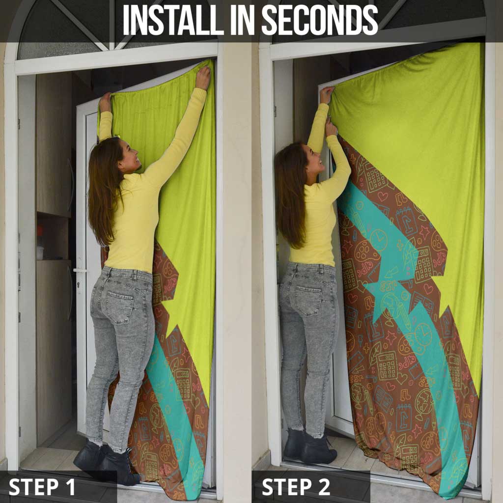 Quality Learning Center Door Cover with School Supply Doodle Pattern