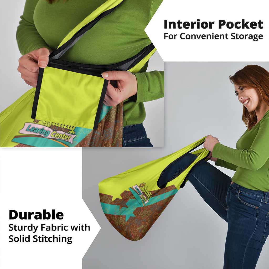 Quality Learning Center Grocery Bag with School Supply Doodle Pattern