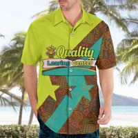 Quality Learning Center Hawaiian Shirt with School Supply Doodle Pattern