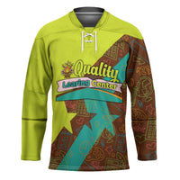 Quality Learning Center Hockey Jersey with School Supply Doodle Pattern