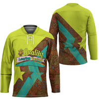 Quality Learning Center Hockey Jersey with School Supply Doodle Pattern