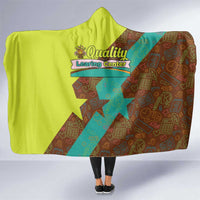 Quality Learning Center Hooded Blanket with School Supply Doodle Pattern