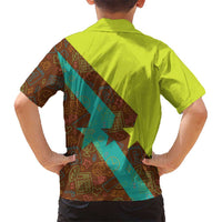 Quality Learning Center Kid Hawaiian Shirt with School Supply Doodle Pattern