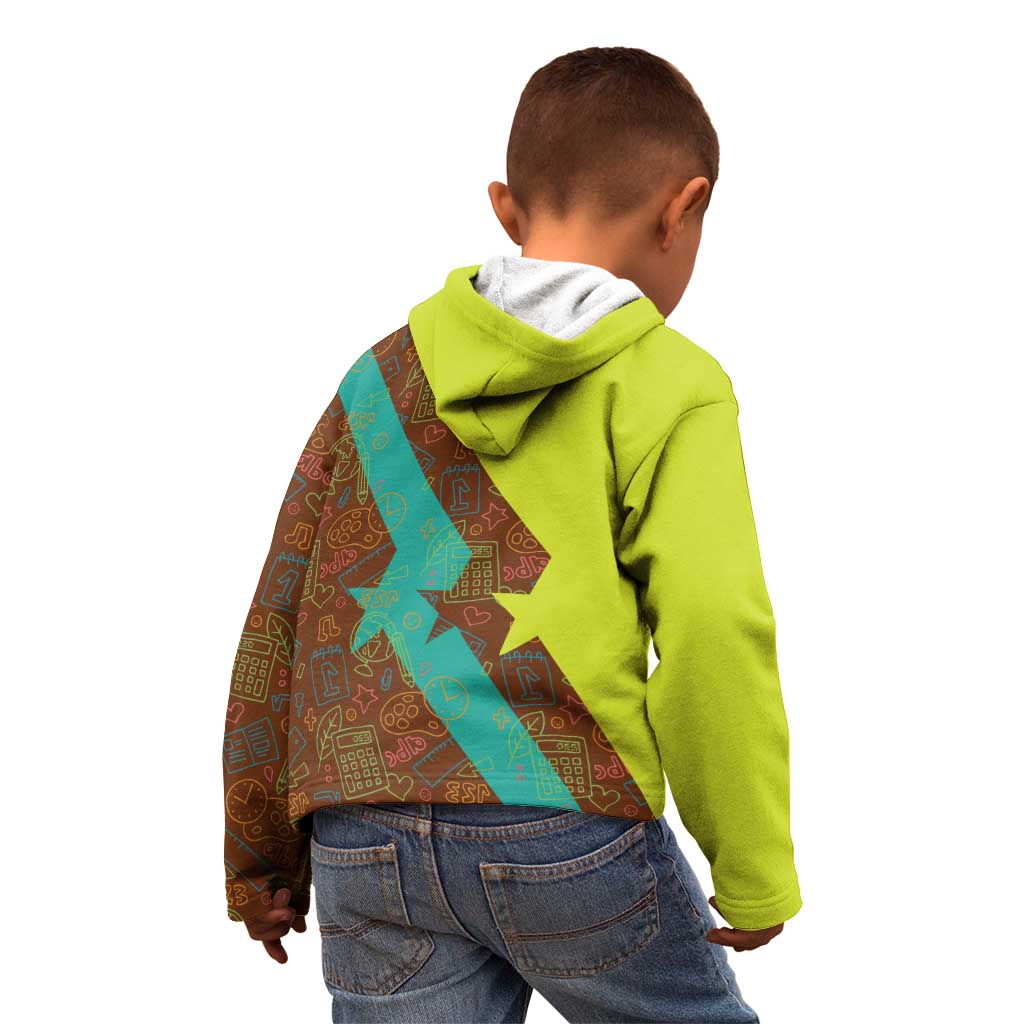 Quality Learning Center Kid Hoodie with School Supply Doodle Pattern