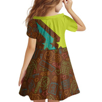 Quality Learning Center Kid Short Sleeve Dress with School Supply Doodle Pattern