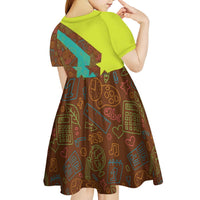 Quality Learning Center Kid Short Sleeve Dress with School Supply Doodle Pattern