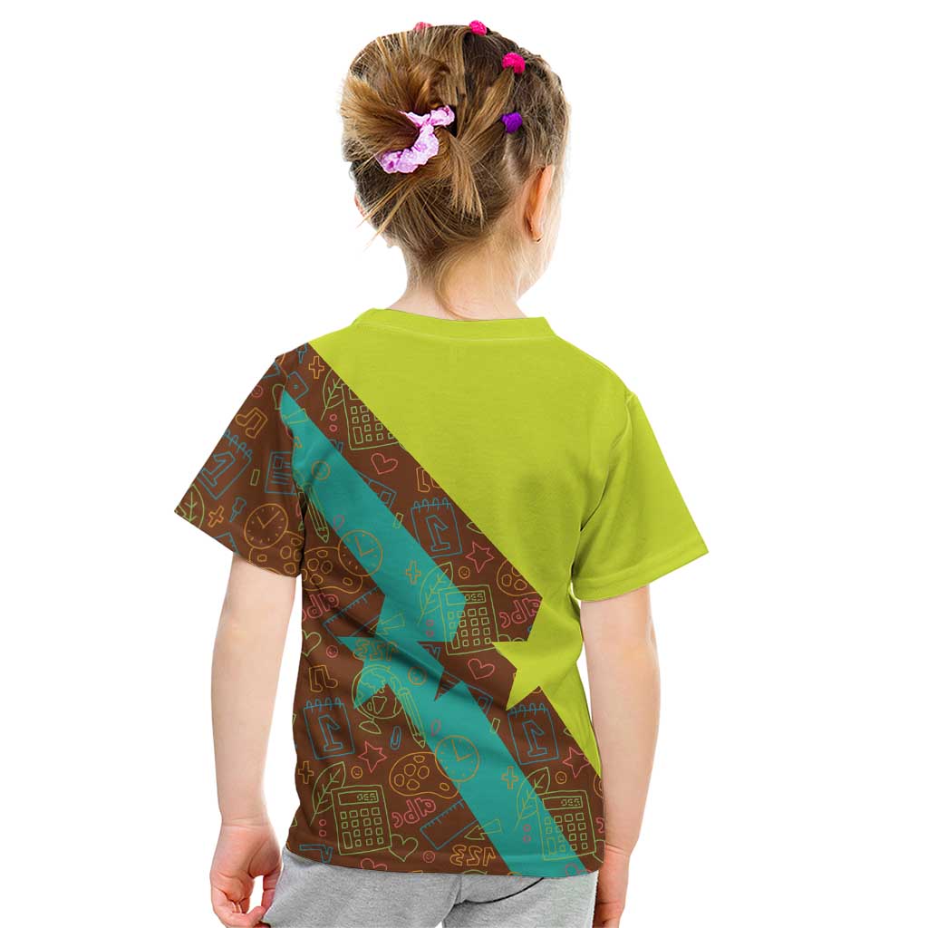 Quality Learning Center Kid T Shirt with School Supply Doodle Pattern