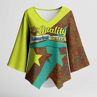 Quality Learning Center Kimono Sleeve Blouse with School Supply Doodle Pattern