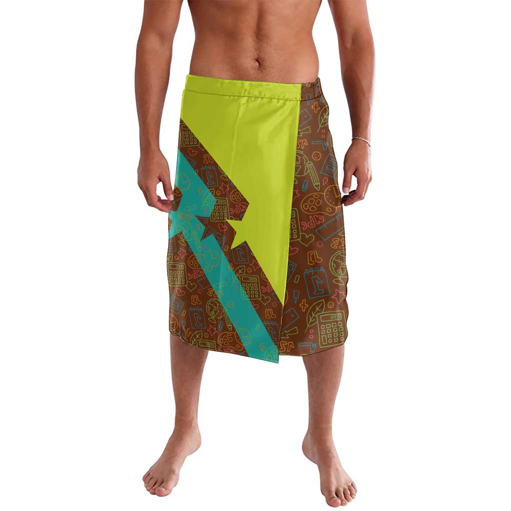 Quality Learning Center Lavalava with School Supply Doodle Pattern