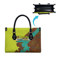 Quality Learning Center Leather Bag with School Supply Doodle Pattern