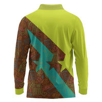 Quality Learning Center Long Sleeve Polo Shirt with School Supply Doodle Pattern