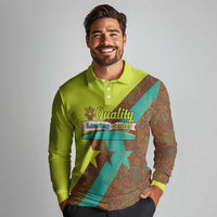 Quality Learning Center Long Sleeve Polo Shirt with School Supply Doodle Pattern