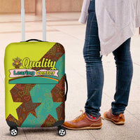 Quality Learning Center Luggage Cover with School Supply Doodle Pattern