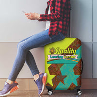 Quality Learning Center Luggage Cover with School Supply Doodle Pattern