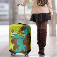 Quality Learning Center Luggage Cover with School Supply Doodle Pattern