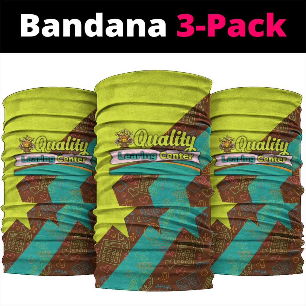 Quality Learning Center Neck Gaiter with School Supply Doodle Pattern