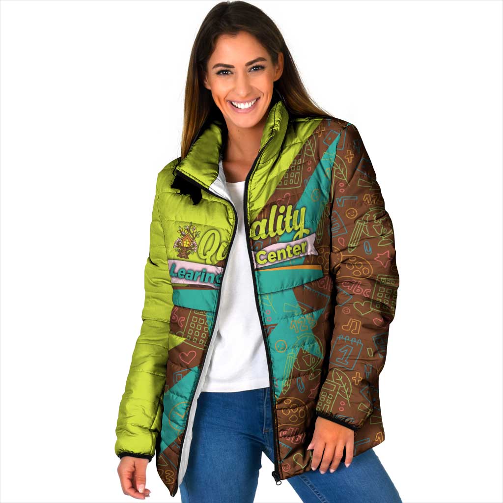 Quality Learning Center Padded Jacket with School Supply Doodle Pattern