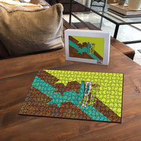 Quality Learning Center Puzzle with School Supply Doodle Pattern