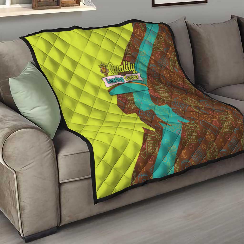 Quality Learning Center Quilt with School Supply Doodle Pattern