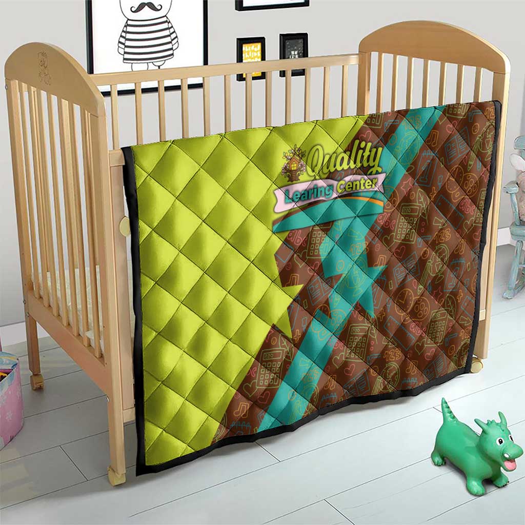 Quality Learning Center Quilt with School Supply Doodle Pattern