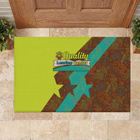 Quality Learning Center Rubber Doormat with School Supply Doodle Pattern
