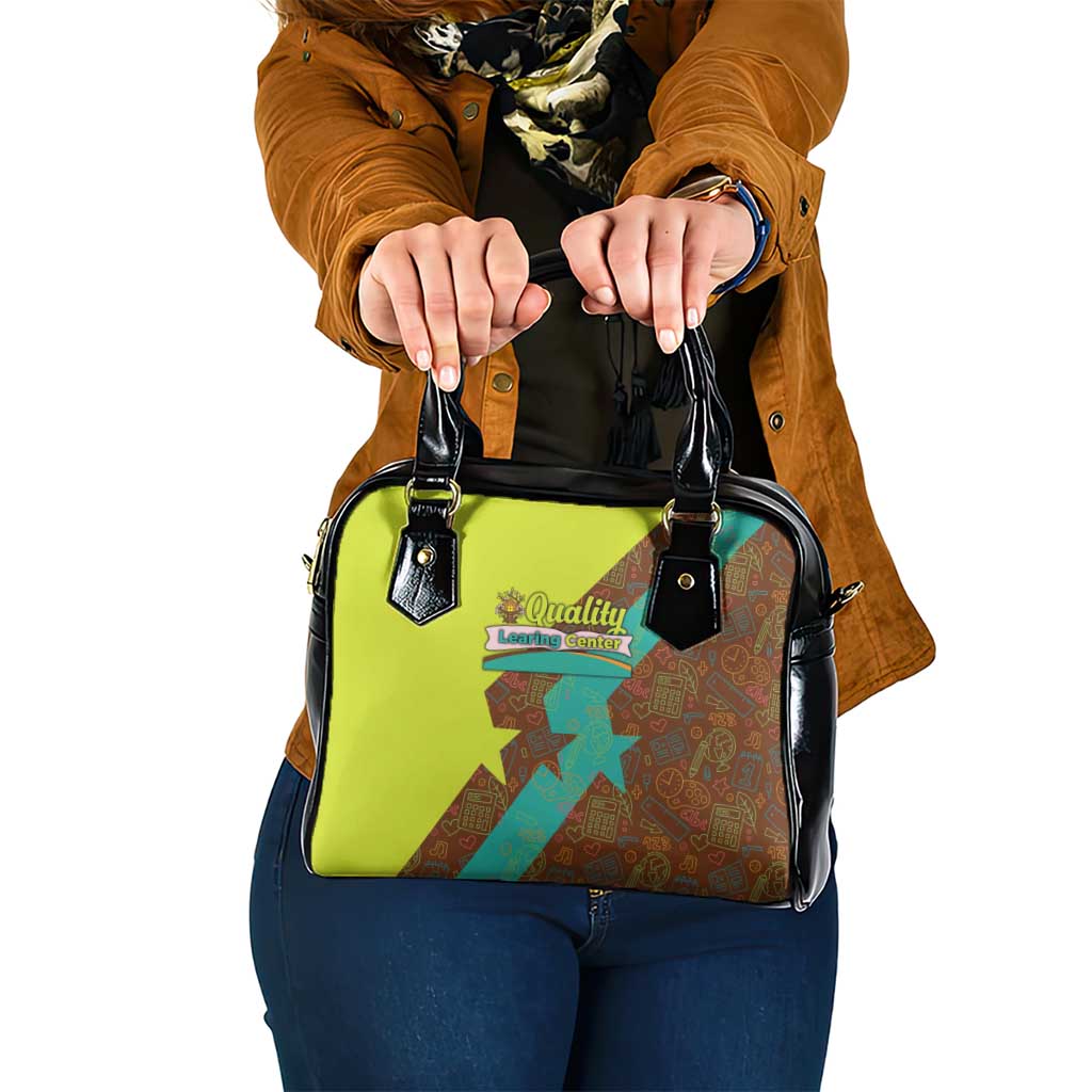 Quality Learning Center Shoulder Handbag with School Supply Doodle Pattern