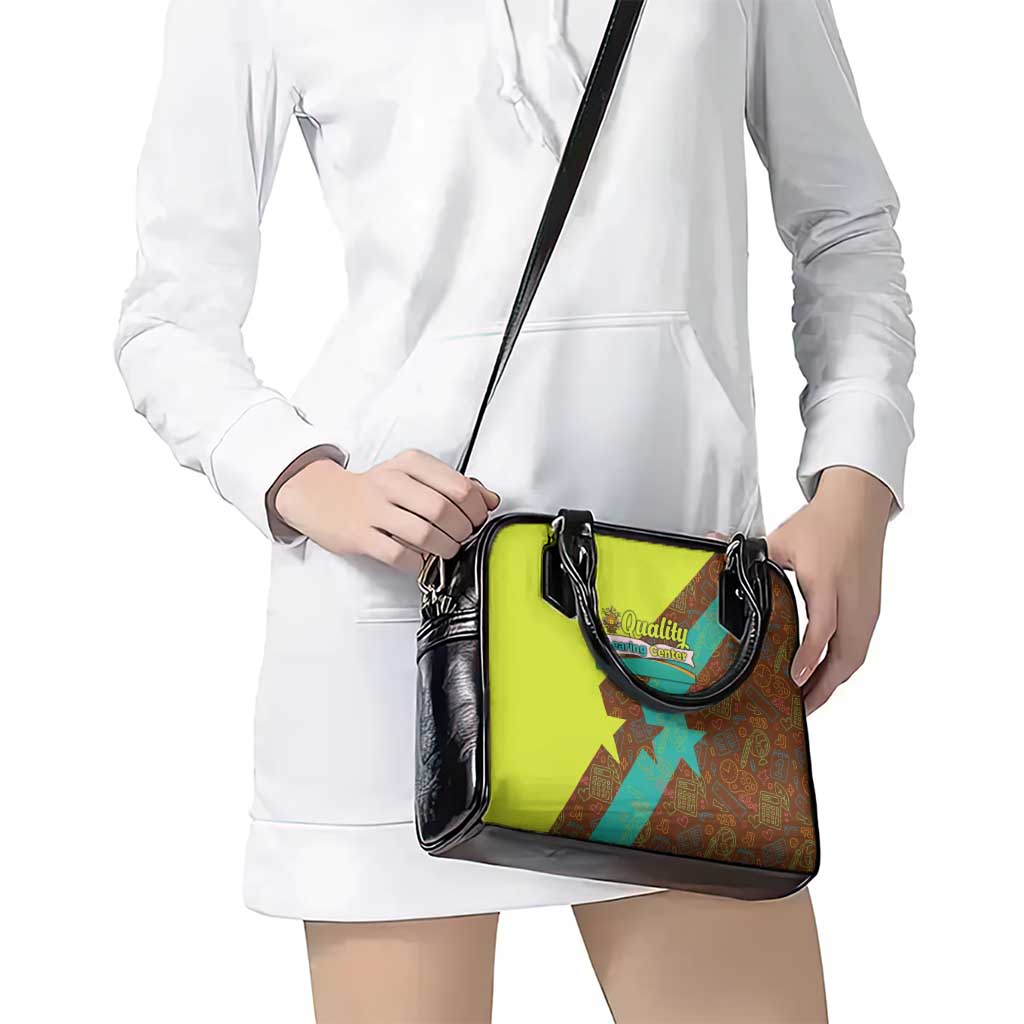 Quality Learning Center Shoulder Handbag with School Supply Doodle Pattern