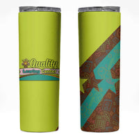 Quality Learning Center Skinny Tumbler with School Supply Doodle Pattern
