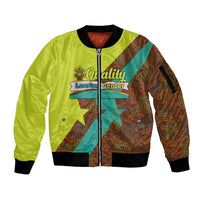 Quality Learning Center Sleeve Zip Bomber Jacket with School Supply Doodle Pattern