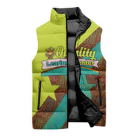 Quality Learning Center Sleeveless Puffer Jacket with School Supply Doodle Pattern