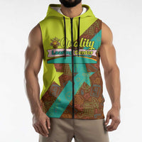 Quality Learning Center Sleeveless Zip Hoodie with School Supply Doodle Pattern
