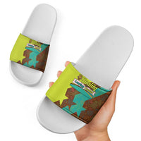 Quality Learning Center Slide Sandals with School Supply Doodle Pattern