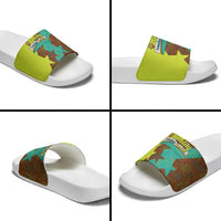 Quality Learning Center Slide Sandals with School Supply Doodle Pattern
