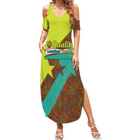 Quality Learning Center Summer Maxi Dress with School Supply Doodle Pattern