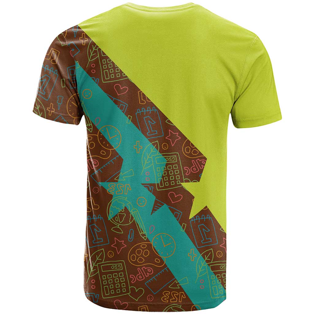 Quality Learning Center T Shirt with School Supply Doodle Pattern