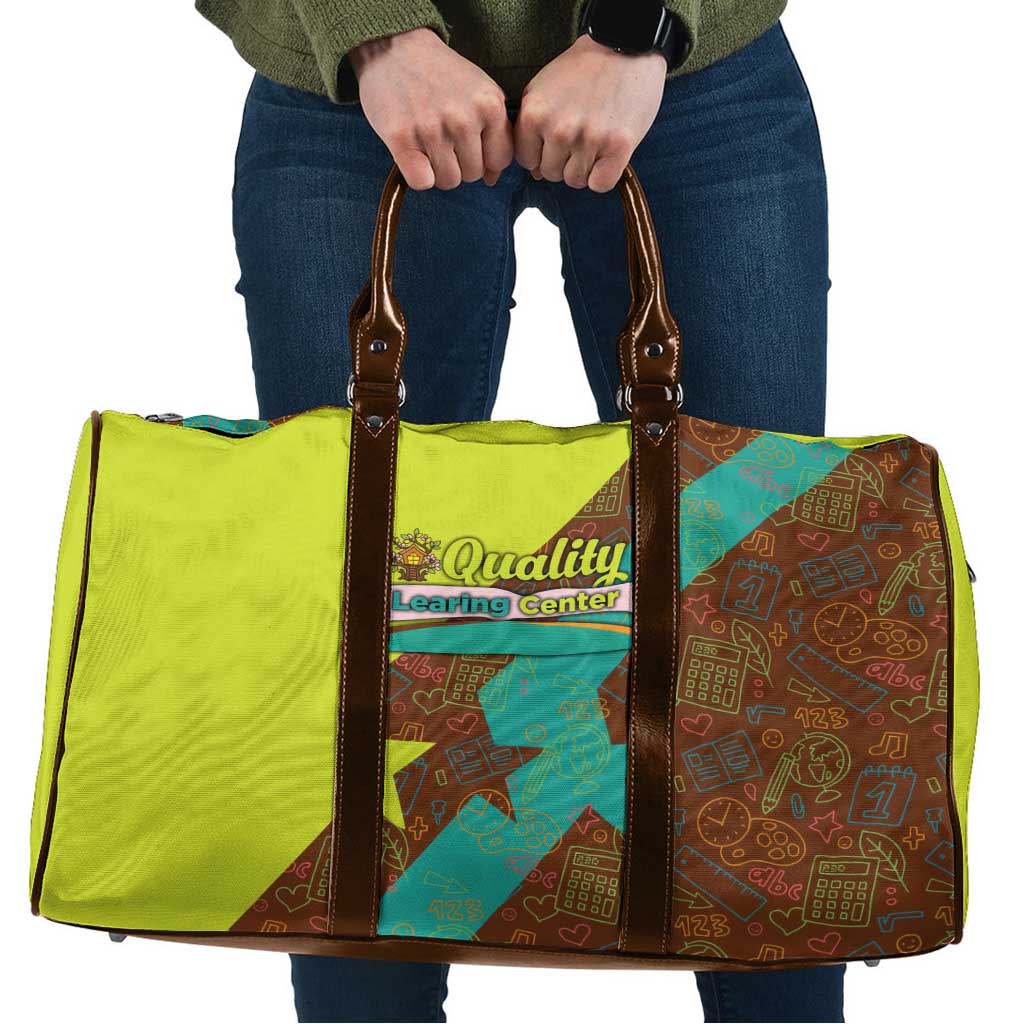 Quality Learning Center Travel Bag with School Supply Doodle Pattern