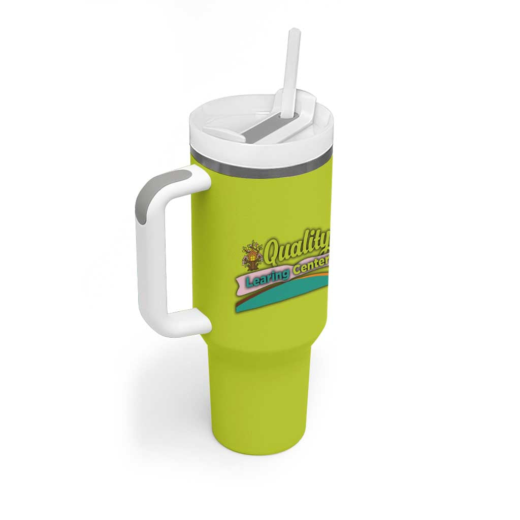 Quality Learning Center Tumbler With Handle with School Supply Doodle Pattern