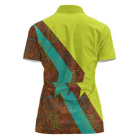 Quality Learning Center Women Polo Shirt with School Supply Doodle Pattern