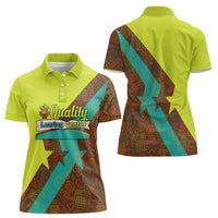 Quality Learning Center Women Polo Shirt with School Supply Doodle Pattern