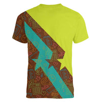 Quality Learning Center Women V-Neck T-Shirt with School Supply Doodle Pattern